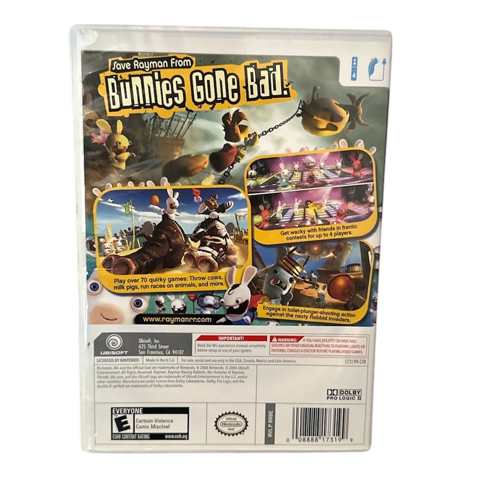 Nintendo Wii Rayman Raving Rabbids Video Game - Picture 3 of 3